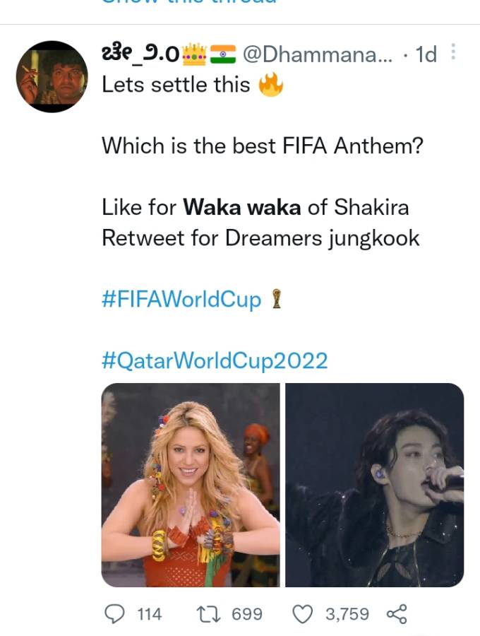World Cup 2022: Fans Compare Jungkook'S &Quot;Dreamers&Quot; &Amp; Shakira'S &Quot;Waka Waka&Quot; 3