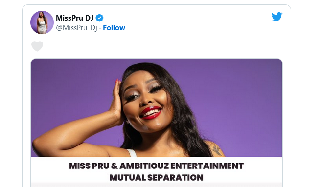 Miss Pru Dj Exits Ambitiouz Entertainment 2
