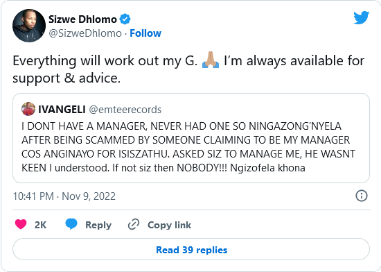 Sizwe Dhlomo Reacts To Emtee'S Call To Be His Manager 2
