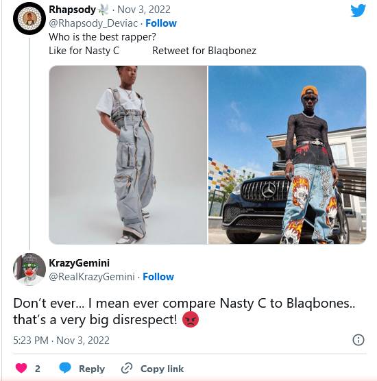 Tweeps React To Nasty C &Amp; Blaqbonez'S Comparison 8