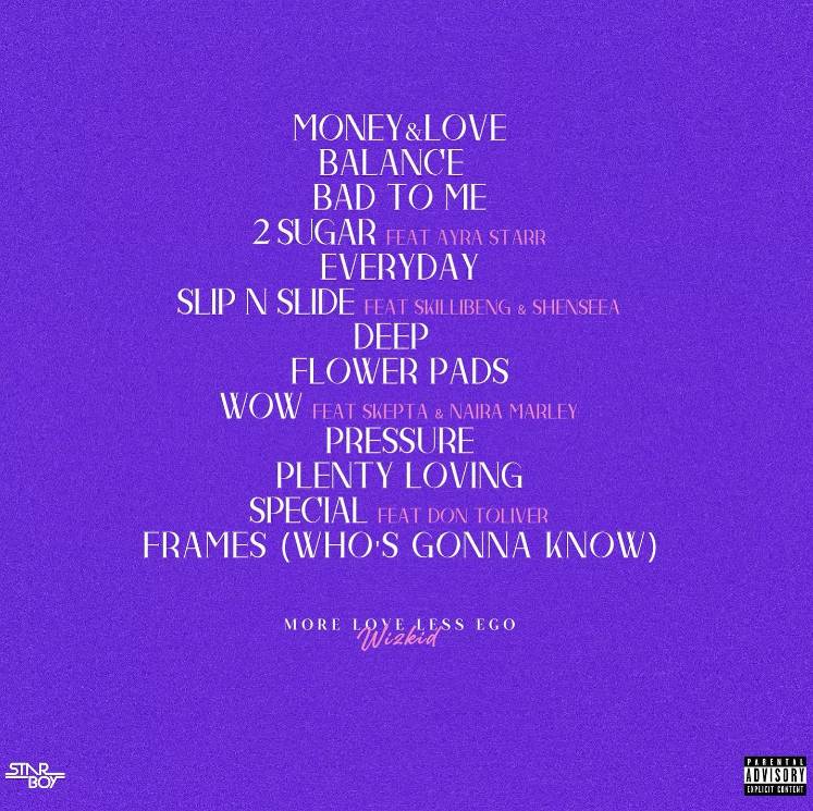 Wizkid Unveils Official Tracklist &Amp; Artwork For Forthcoming Album 'More Love, Less Ego' 4