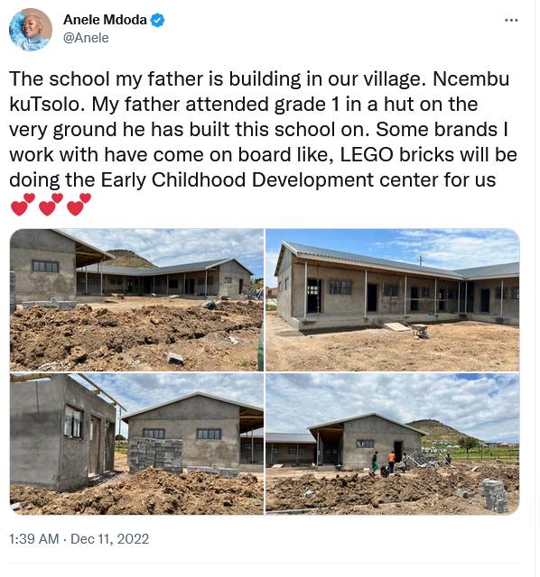 Mixed Reactions As Anele Mdoda'S Father Builds School In Their Village 2