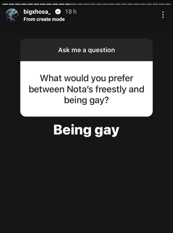 Big Xhosa Chooses Between Being Gay &Amp; Nota'S Freestyle 2