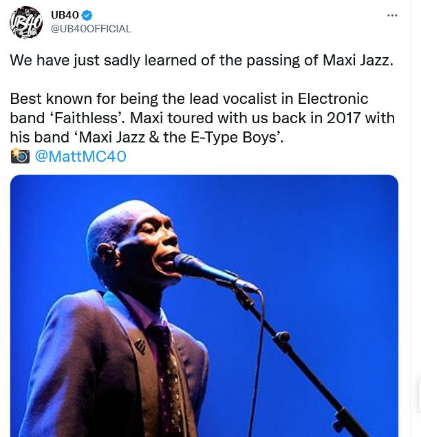 Electronic Band Faithless'S Singer Maxi Jazz Dead At 65 3