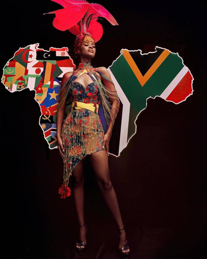In Pictures: Ndavi Mokeri Projects South Africa'S National Costume For 71St Miss Universe 2