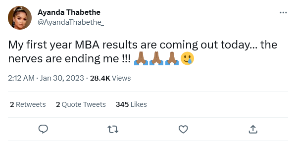 Mba: Ayanda Thabethe Admits She Is Nervous About Her Upcoming Results - Mzansi Encourages Her 2