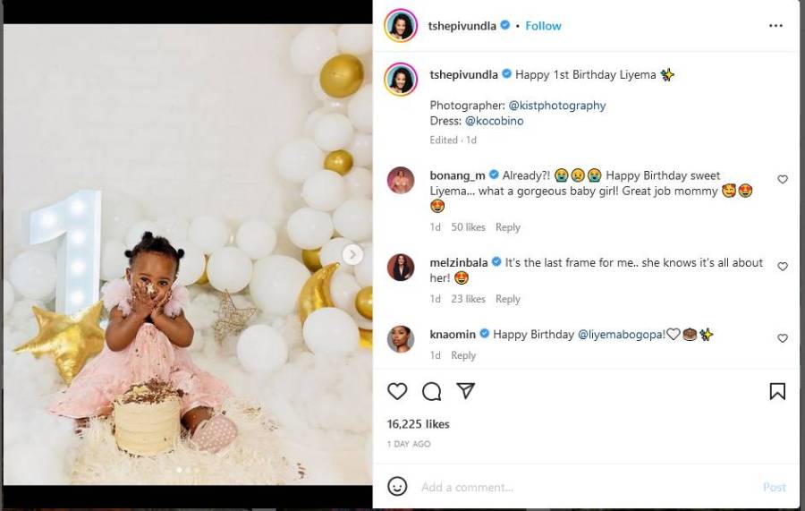 Major League Djz, Ayanda Thabethe, Others React To Tshepi Vundla’s Tribute To Daughter At 1 3