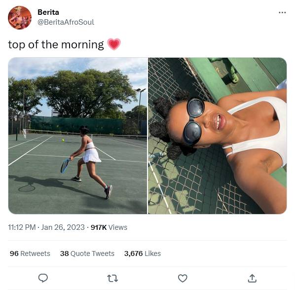 Mzansi Throws Hilarious Jibes At Berita Over Her Tennis Court Pictures 2