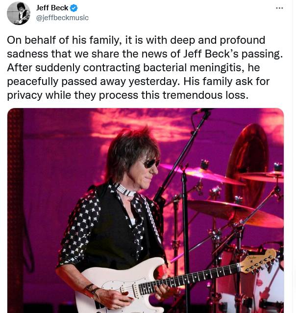 Celebrated Rock Guitarist Jeff Beck Dead At 78 - Ozzy Osbourne, Others Share Thoughts 2