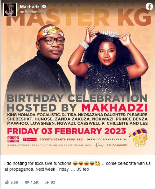 Reconciled Again: Makhadzi For Master Kg'S Birthday Bash In February 2