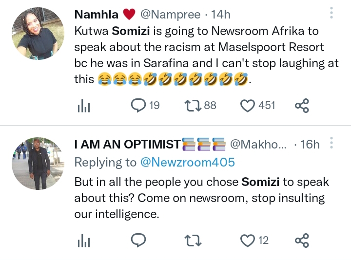 Newzroom Afrika Slammed For Inviting Somizi As An Analyst For The Maselspoort Resort Racial Incident 2