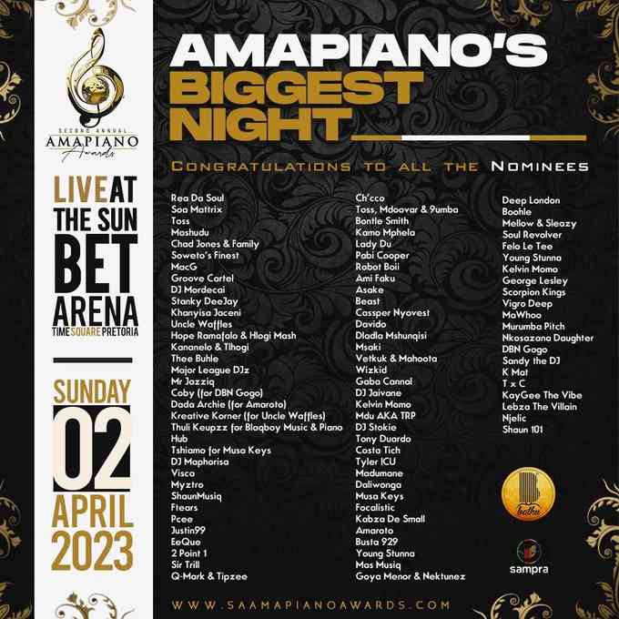 South African 2023 Amapiano Awards Nominations 3