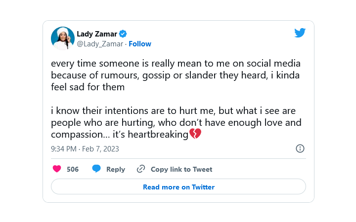 Lady Zamar Addresses People Speaking Ill Of Her On Social Media 2