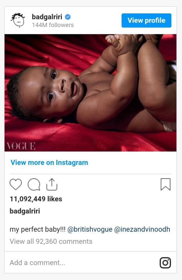 Rihanna'S Baby Boy Trends On Vogue Magazine Cover 2