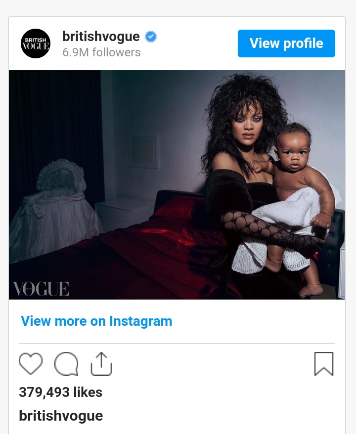 Rihanna'S Baby Boy Trends On Vogue Magazine Cover 3