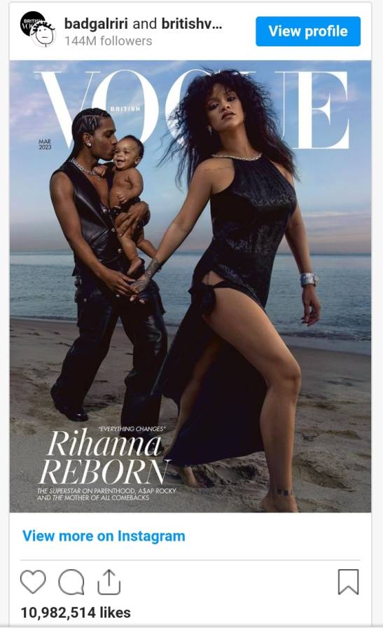 Rihanna'S Baby Boy Trends On Vogue Magazine Cover 4