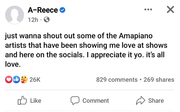 A-Reece Shows Love To Amapiano Artists 2