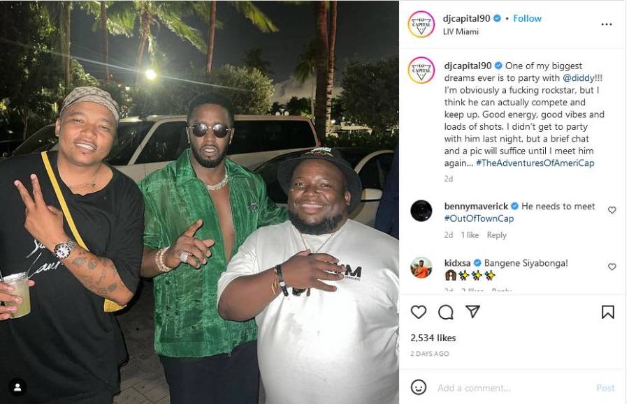 Dj Capital Celebrates Meeting His Role Model Diddy In Miami (Picture) 2