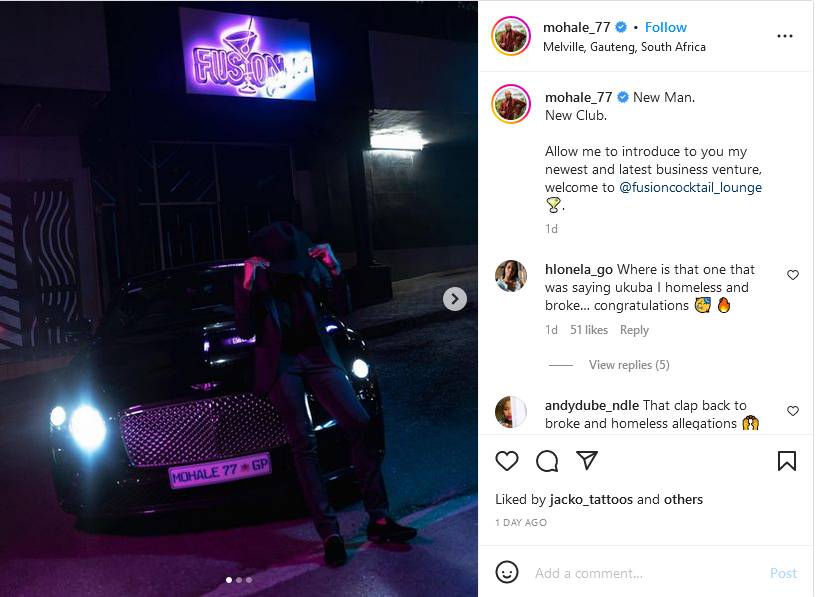 Fusion: Mohale Acquires New Bentley, Launches Posh Club Amid Reports He'S Broke 2