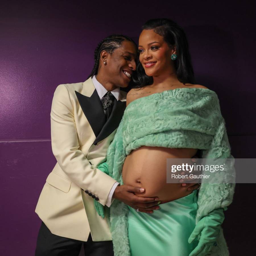 In Pictures: Pregnant Rihanna &Amp; Baby Daddy A$Ap Rocky'S Cosy At The Oscars 2023 3