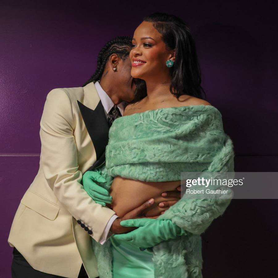In Pictures: Pregnant Rihanna &Amp; Baby Daddy A$Ap Rocky'S Cosy At The Oscars 2023 4