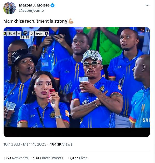 Somizi, Norma Mngoma, Other Celebs Support Shauwn Mkhize As Royal Am Loses To Mamelodi Sundowns 2