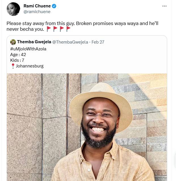 Themba Gwejela &Amp; Rami Chuene Banter About &Quot;Affair&Quot; On Twitter 2