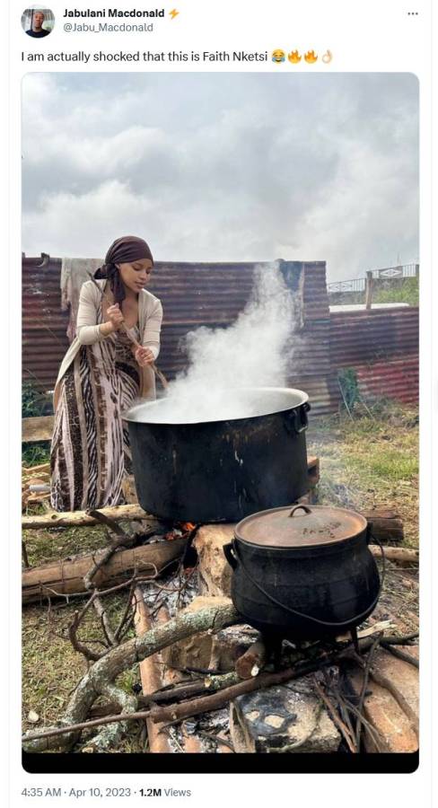 Netizens Impressed As Pictures Of Faith Nketsi Cooking In Rural Area Emerges Online 2