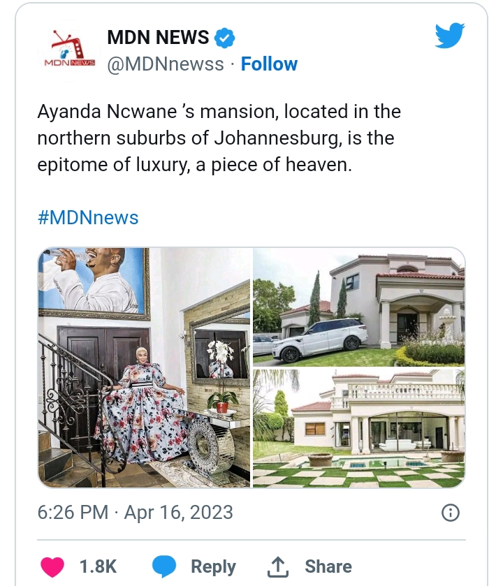 Ayanda Ncwane’s Plush Joburg Mansion Charms Netizens (Pictures) 2