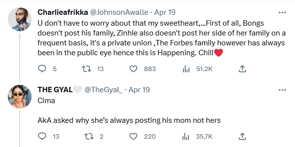 Tweeps Debate Why Dj Zinhle Doesn’t Post Murdah Bongz’s Family 4