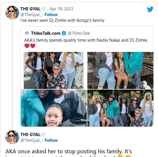 Tweeps Debate Why Dj Zinhle Doesn’t Post Murdah Bongz’s Family 2