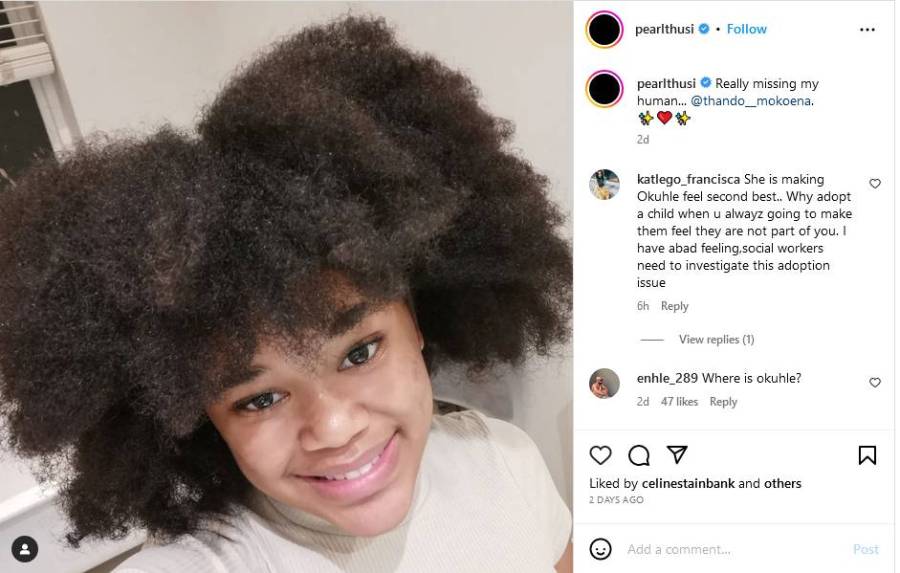 Pearl Thusi Dragged For For Omitting Adoptive Daughter Okuhlekonke In Post About Missing Mzansi 2