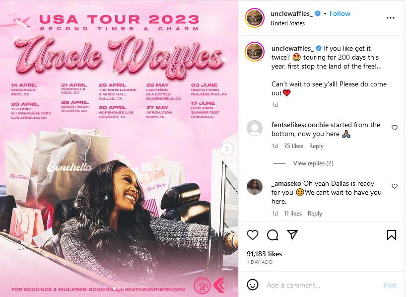 Dates Released For Uncle Waffles'S Usa Tour 2023 2
