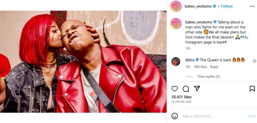 Babes Wodumo Returns To Instagram, Shares Emotional Post About Mampintsha 2