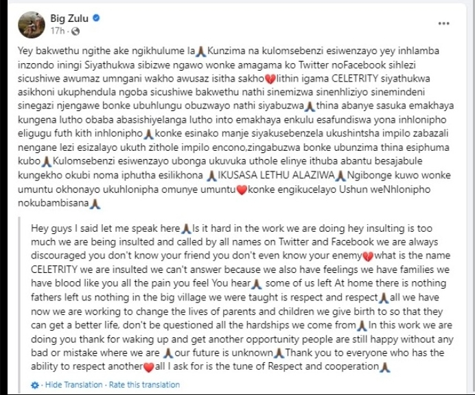 Big Zulu On Respect &Amp; Social Media Abuse Media Abuse 2