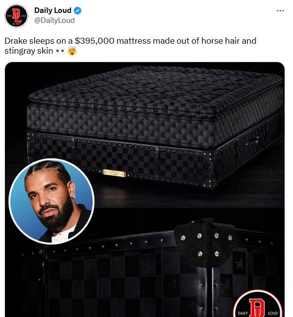 Drake'S $400 000 Handmade Swedish Mattress Stuns Netizens 2
