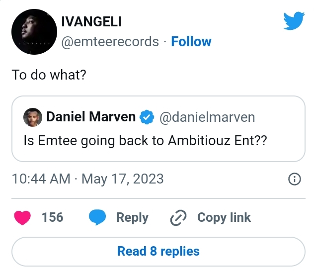 Emtee Reacts To His Possible Return To Ambitiouz Entertainment 2