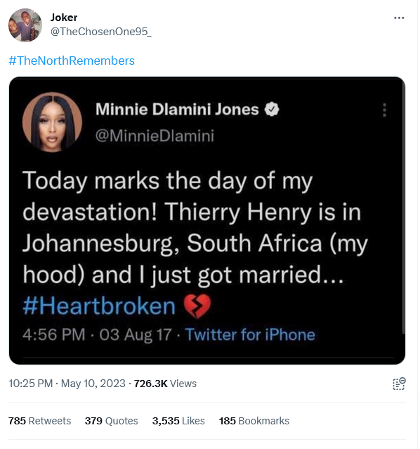 Minnie Dlamini Trends After Old Tweet Showing Her Crush On Thierry Henry Surfaces Online 2