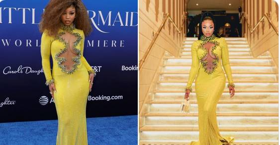 Mzamsi Makes Comparison After Chloe Bailey Rocks Dress Similar To What Bonang Had Worn Earlier