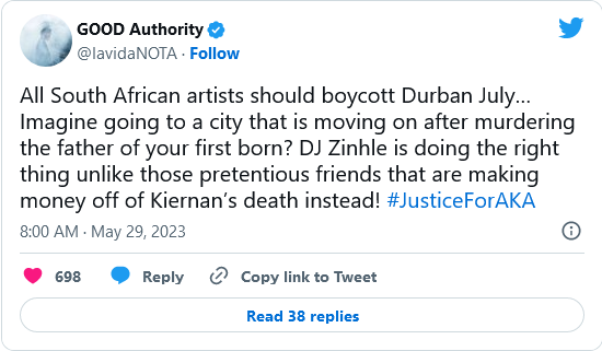 Durban July: Nota Baloyi Urges Artists To Boycott Event Over Aka'S Assassination 2