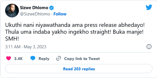Thabo Bester: Sizwe Dhlomo Reacts To Simz Ngema Deleting Her Statement 3