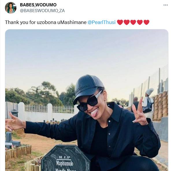 Babes Wodumo Reacts As Pearl Thusi Is Slammed Over Pictures Of Her Squatting Over Mampintsha’s Grave 2