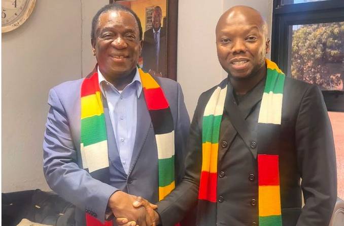Peeps Unimpressed As Tbo Touch Takes Picture With Zimbabwe President Emmerson Mnangagwa 1