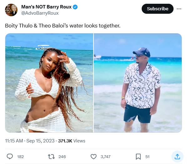 Boity Thulo &Amp; Theo Baloyi Ignite Relationship Rumours With Holiday Pictures 2