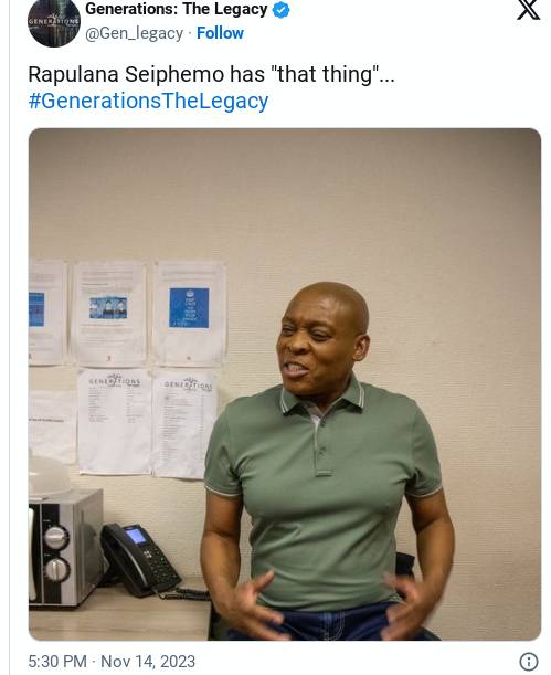 &Quot;Generations: The Legacy&Quot; Star Rapulana Seiphemo Faces Criticisms Over Man Boobs 1