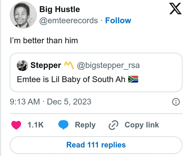 Compared To America'S Lil Baby, Emtee Sees Himself As A Superioe Rapper 1