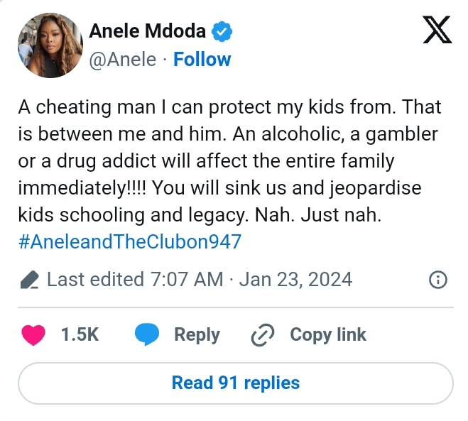 Anele Mdoda Will Overlook A Cheating Husband 2