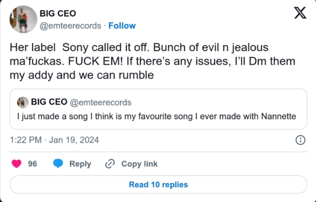 Emtee Calls Out Sony Records For Blocking His Collaboration With Nanette 1