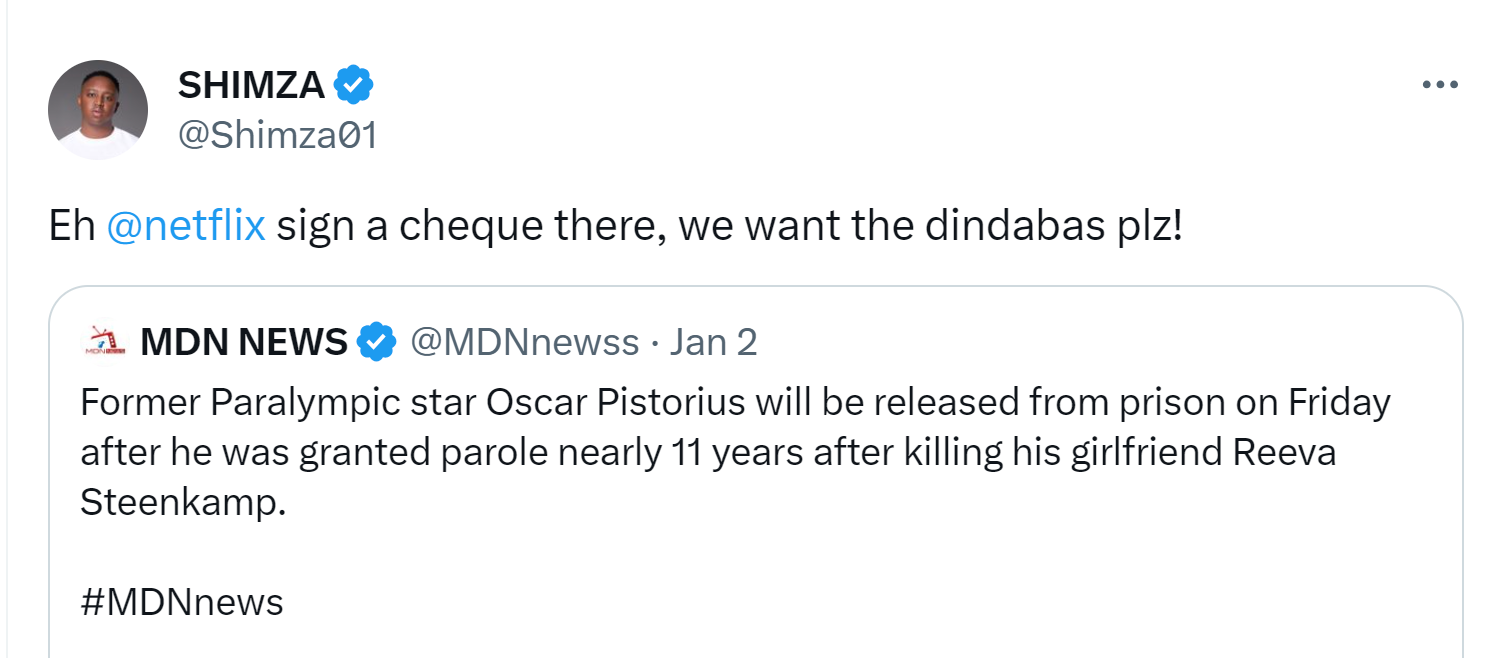 Dj Shimza'S Controversial Call For A Netflix Documentary On Oscar Pistorius 2