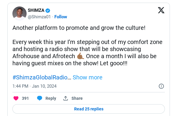 Shimza Global Radio: Mzansi Dj Shimza To Host Radio Show 2